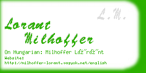 lorant milhoffer business card